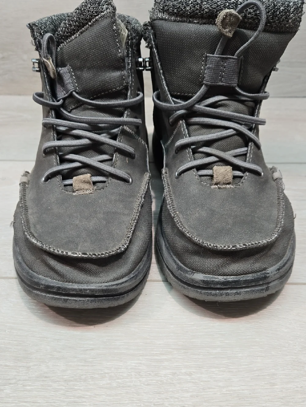 Hey Dude Men's Bradley Granite Gray Suede High Top Ankle Boots Shoes Sz 9